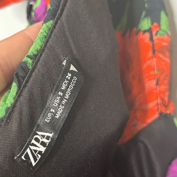 Zara Floral Off The Shoulder Puff Sleeve Mini Dress - Picture 6 of 6